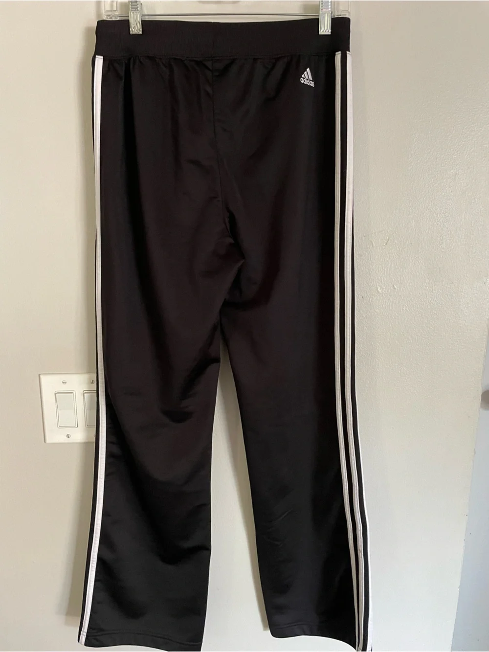 Vintage Adidas 3 Stripe Track Pants Y2K 2000 Shiny Zip Pockets Men's Sz M